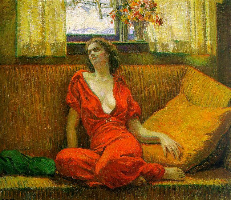 Wilson Irvine Lady in Red oil painting image